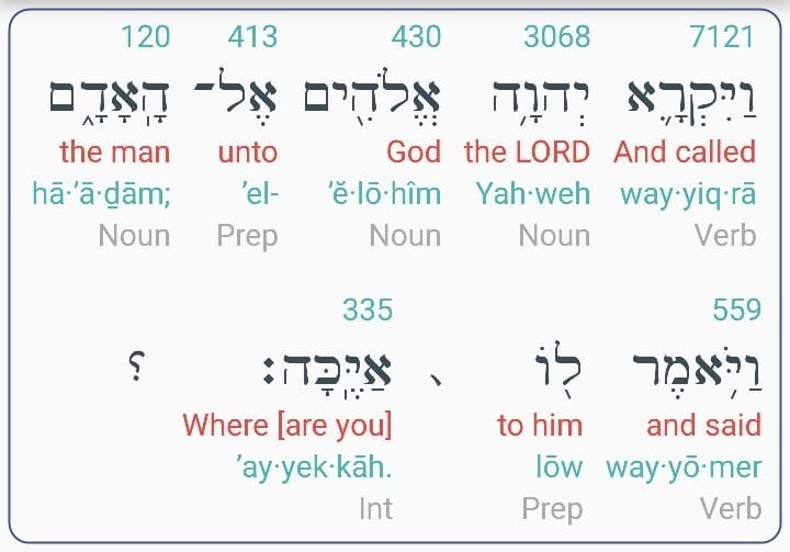 Genesis 3-9 Hebrew English