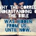 why the Correct Understanding of the bible was hidden from us
