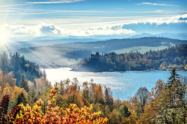 sunlight over a lake