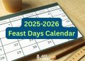2025-2026 Feast Days Calendar