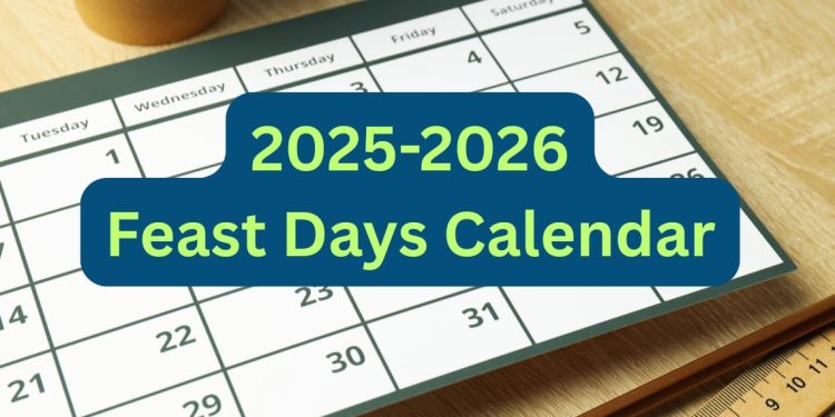 2025-2026 Feast Days Calendar